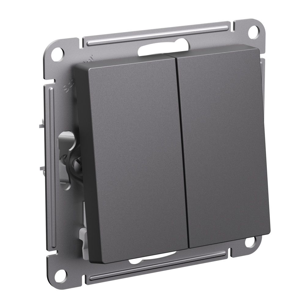 Systeme Electric AtlasDesign Базальт Выключатель 2-клавишный, сх.5, 10АХ, механизм