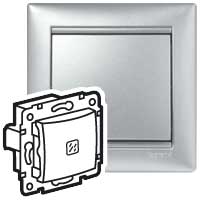 Legrand Valena Алюминий Переключатель перекрестный 1-клавишный с подсветкой