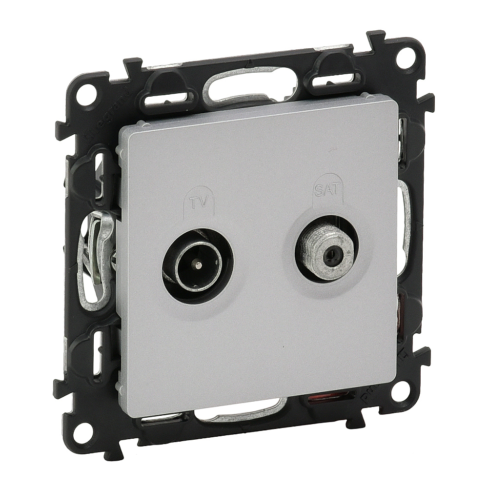 Legrand Valena LIFE DIY Алюм Розетка TV-SAT "звезда" 5-862МГц/950-2400 МГц.