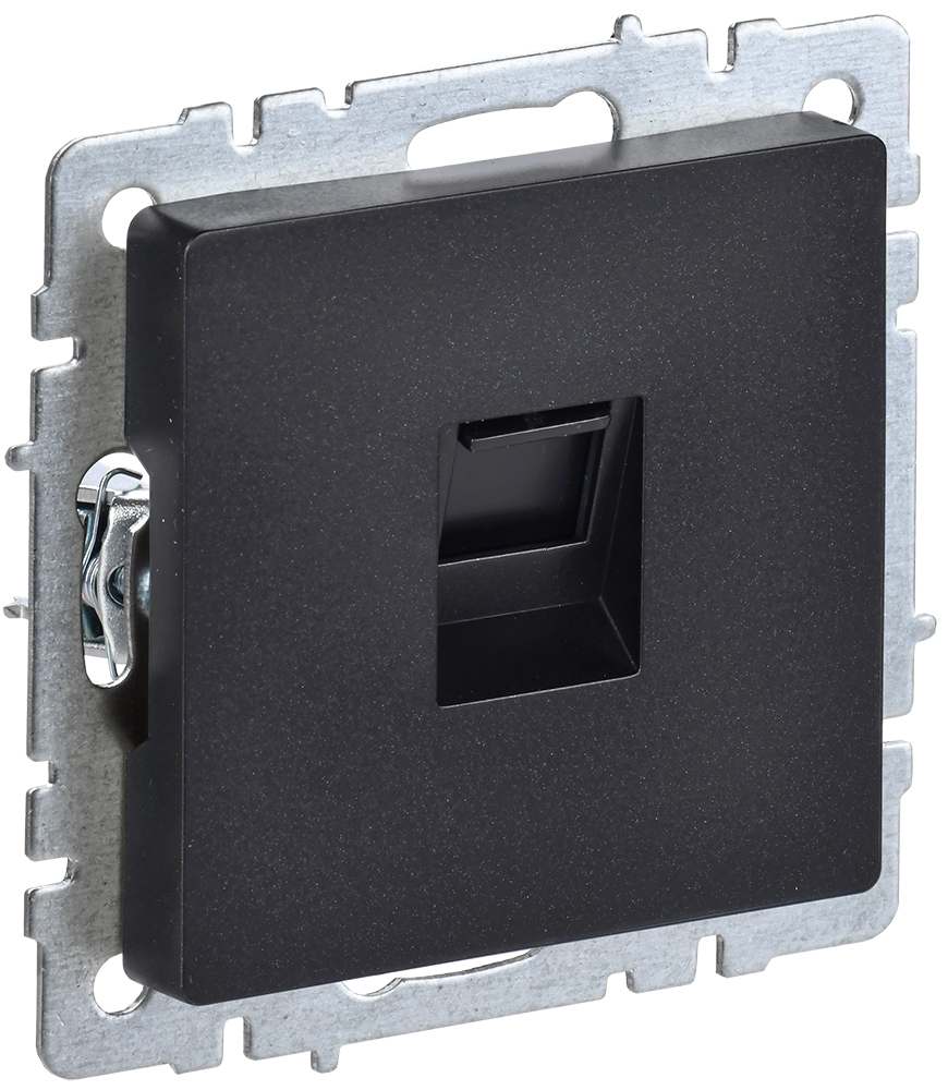 IEK BRITE Розетка компьютерная RJ45 кат.5E РК10-БрЧ черный