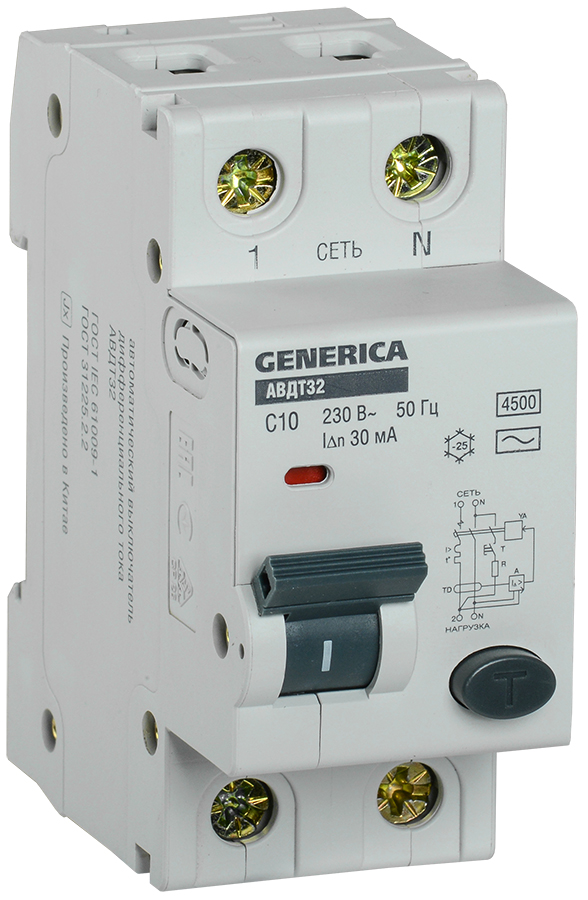 IEK GENERICA Диф.автомат АВДТ 32 C10