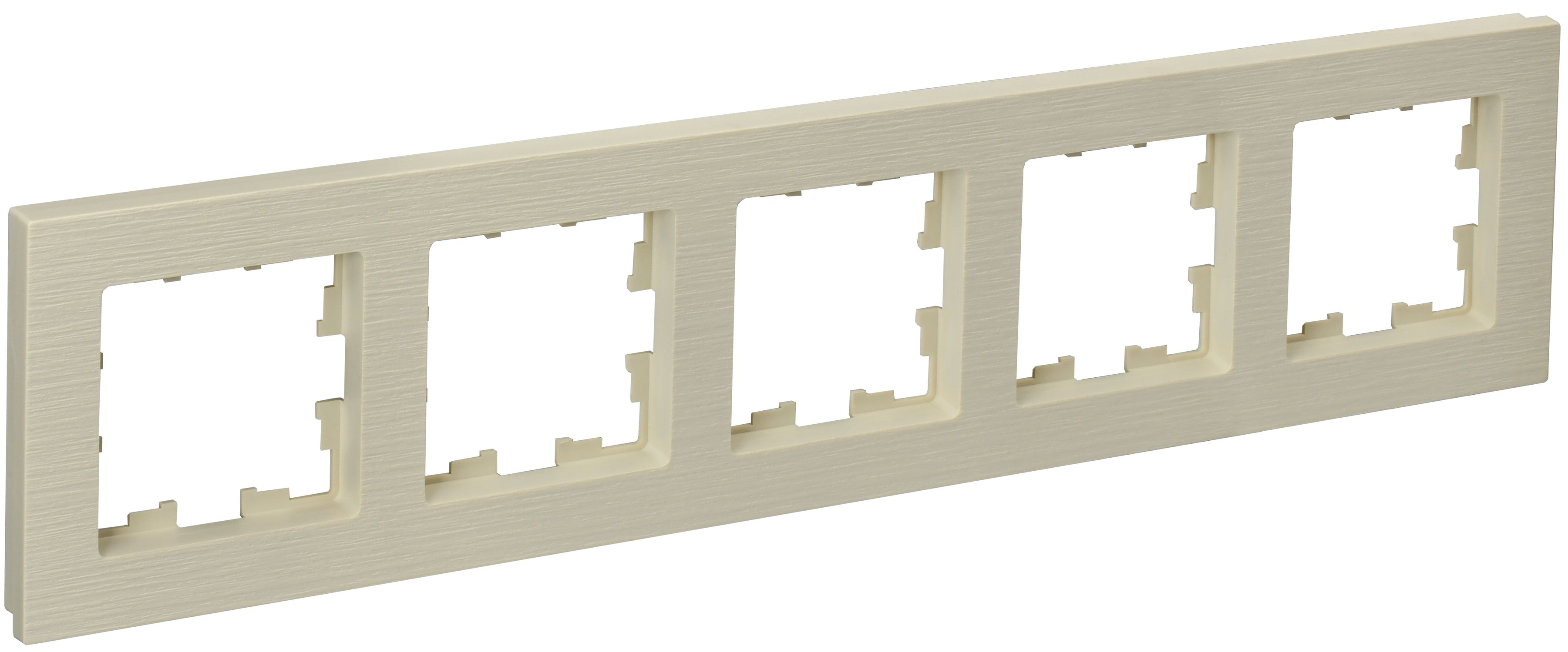 IEK BRITE DECOR Бежевый рифленый Рамка 5-м РУ-5-Бр