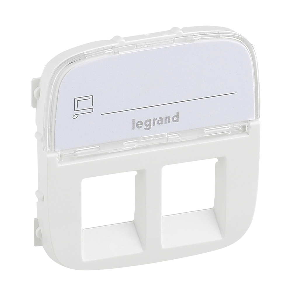 Legrand Valena ALLURE Бел Накладка розетки комп 2-ой/ТЛФ+комп с полем для надписи