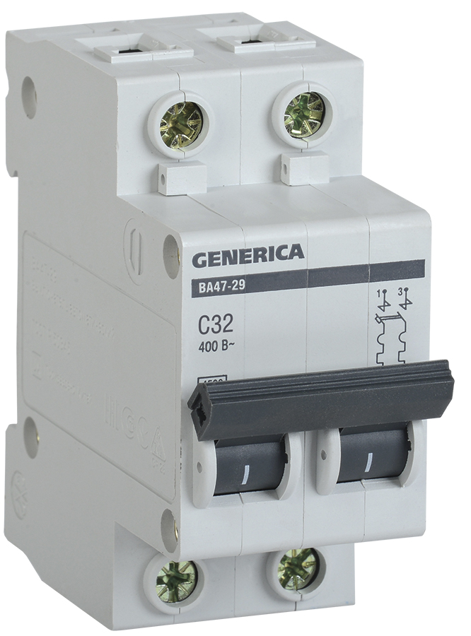 IEK GENERICA Автоматический выключатель ВА47-29 2Р 32А 4,5кА (С)