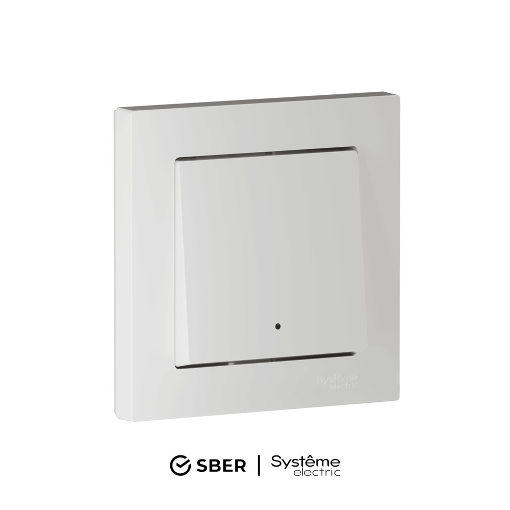 SBER Systeme Electric AtlasDesign Smart Белый Выключатель 1-кл с подсв., Zigbee, сх.1, L+N, 10А, мех.