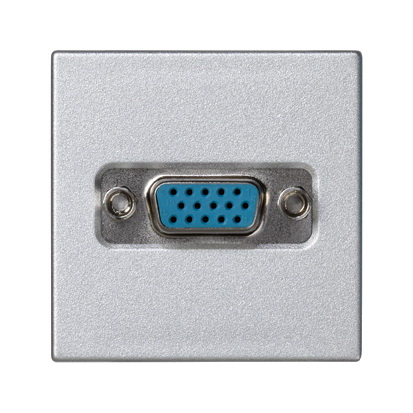 Simon Connect Алюминий Плата с разъёмом VGA "мама" (15 конт.), винты, 45х45мм