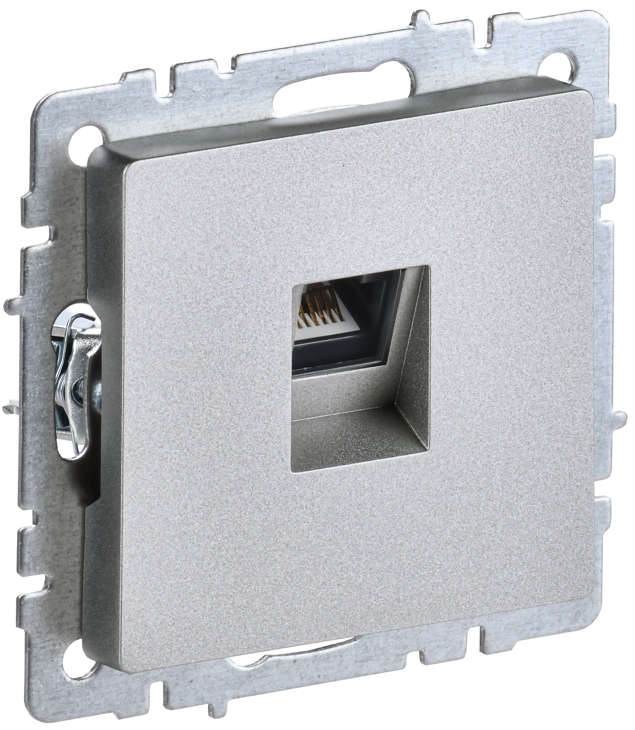 IEK BRITE BASE Алюминий Розетка комп. RJ45 кат.6 РК11-БрА