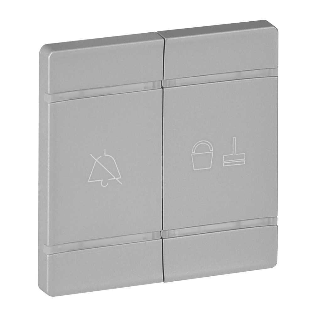 Legrand Valena LIFE Алюм MyHome Накладка двойная мех. BUS/SCS.С сим. "Не бесп" и "Убрать ном".2 мод