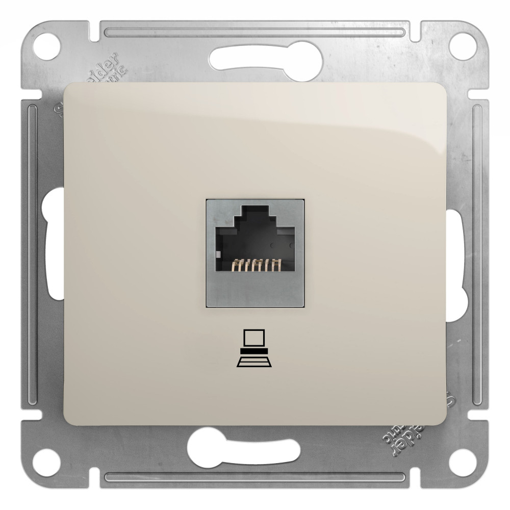SE Glossa Молочный Розетка компьютерная RJ45 кат.5E