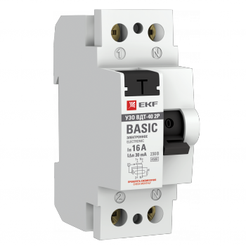 EKF Basic ВДT-40  УЗО 2P 16А/10мА (AC) электронное