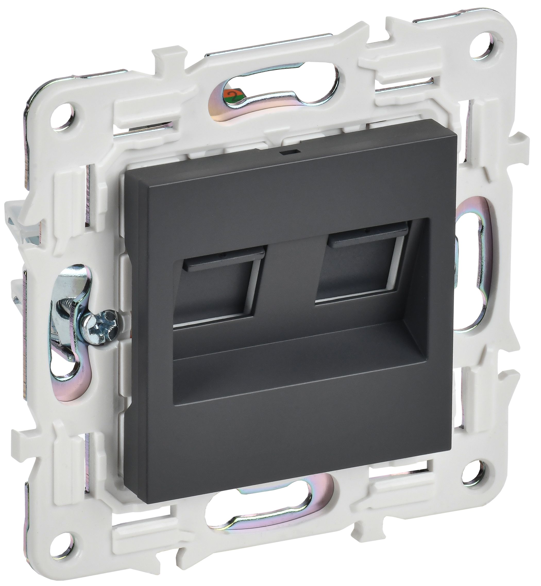 IEK SKANDY Титан Розетка компьютерная двойная RJ45 кат.6 SK-K04T
