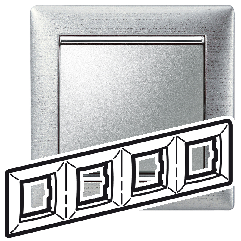 Legrand Valena Алюминий матовый Рамка 4-ая гориз