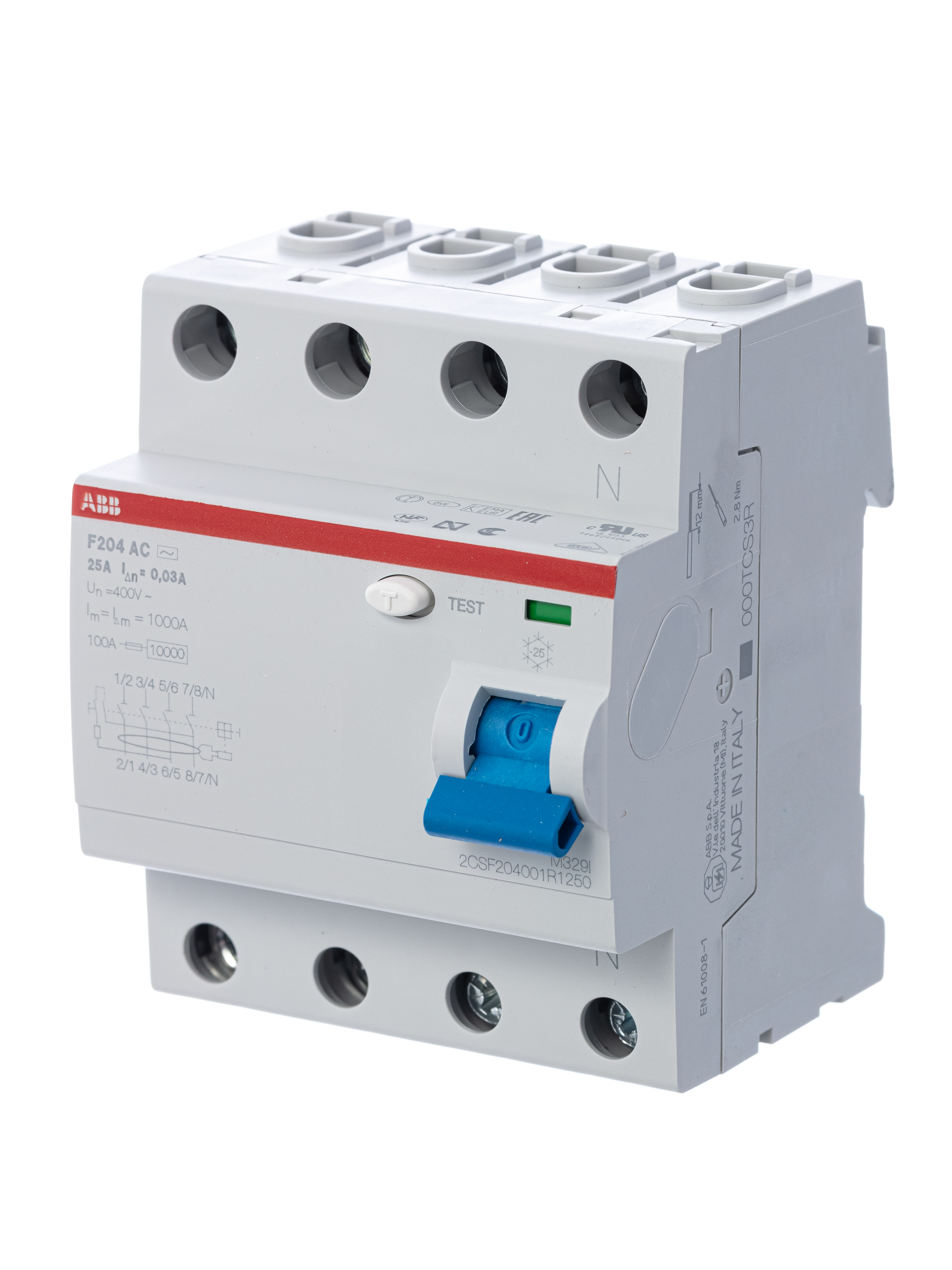 ABB F204AC УЗО 4Р 25А 30mA (AC)