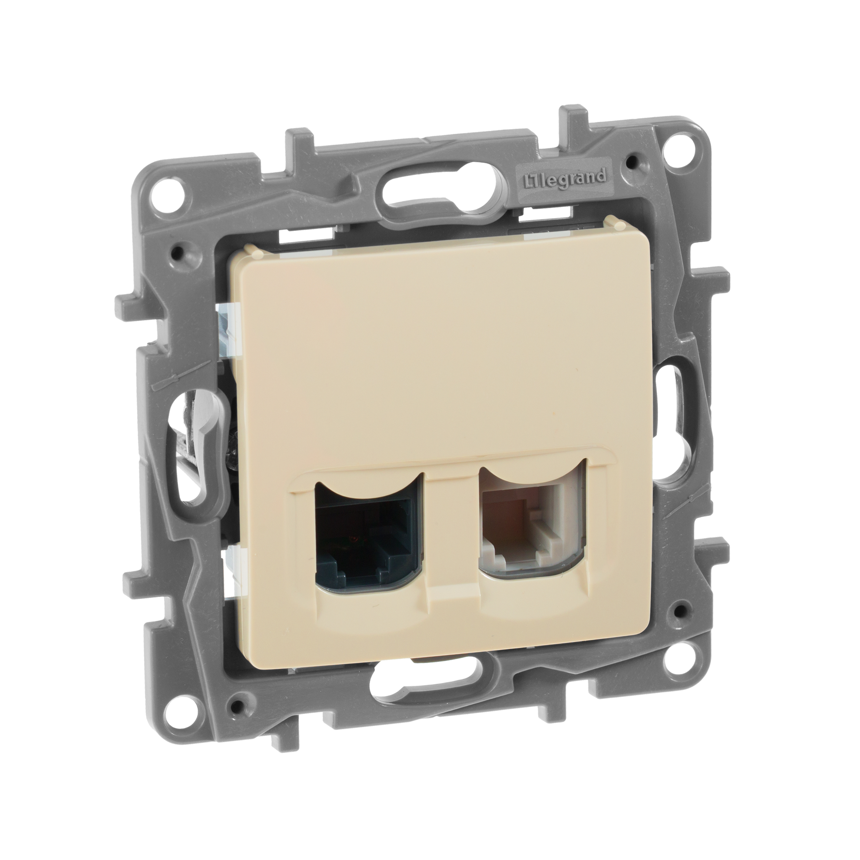 Legrand Etika Слоновая кость Розетка телефонная+ компьютерная (RJ11+RJ45) 5 категория  UTP
