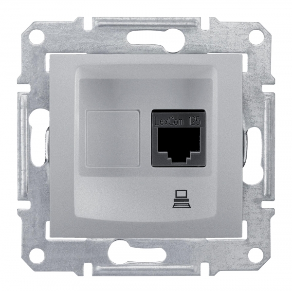 SE Sedna Алюминий Розетка компьютерная 1-ая RJ45 кат. 6 STP