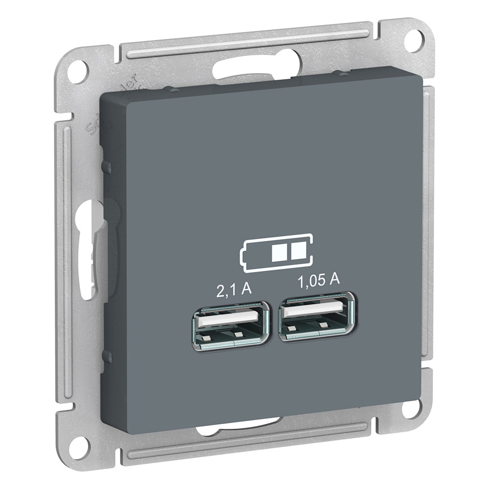 SE AtlasDesign Грифель USB, 5В, 1 порт x 2,1 А, 2 порта х 1,05 А, механизм
