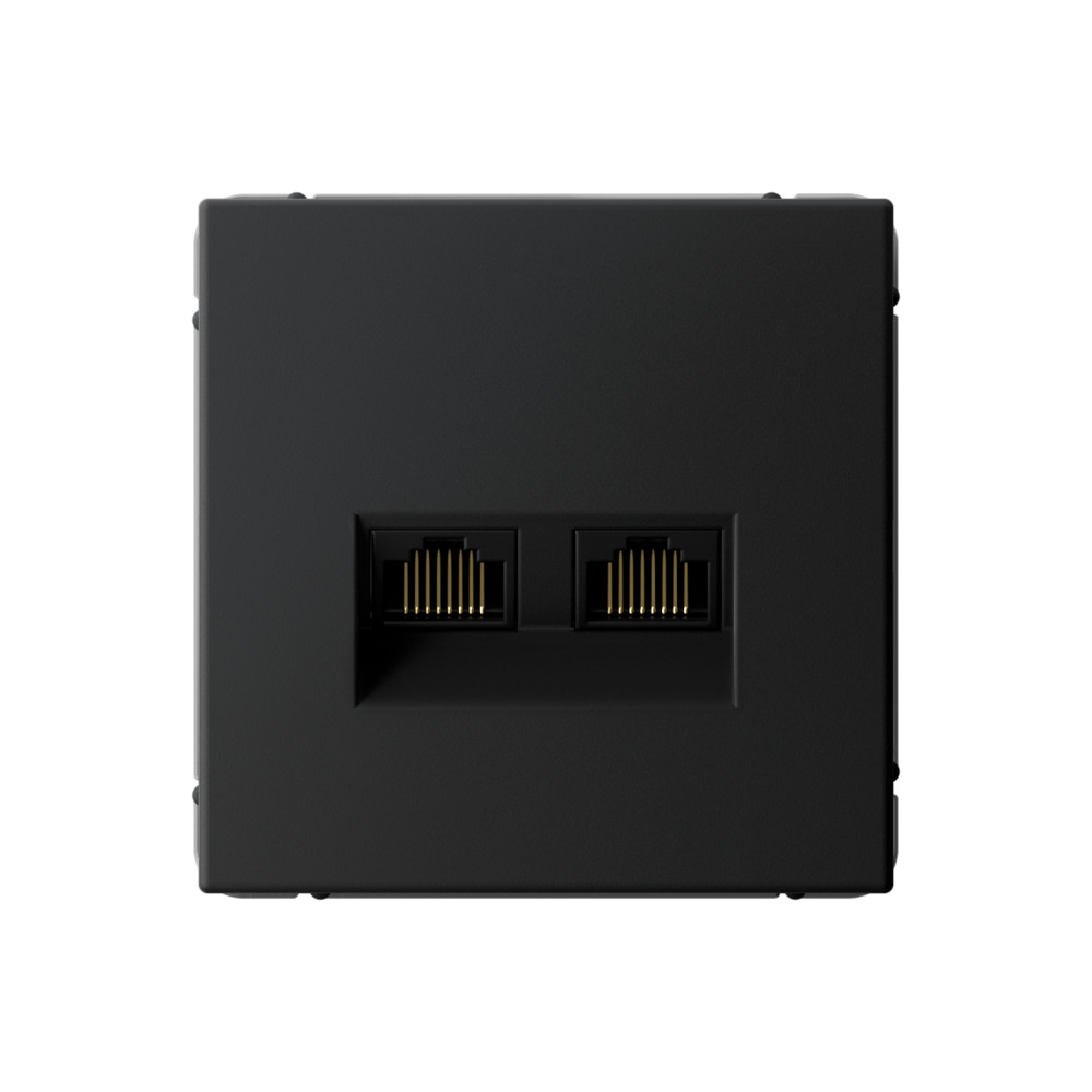 Systeme Electric ArtGallery Карбон Розетка двойная компьютерная RJ45+RJ45, кат.6А, механизм