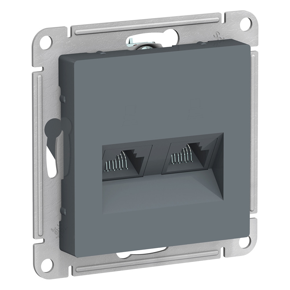 SE AtlasDesign Грифель Розетка двойная компьютерная RJ45+RJ45, кат.5E, механизм
