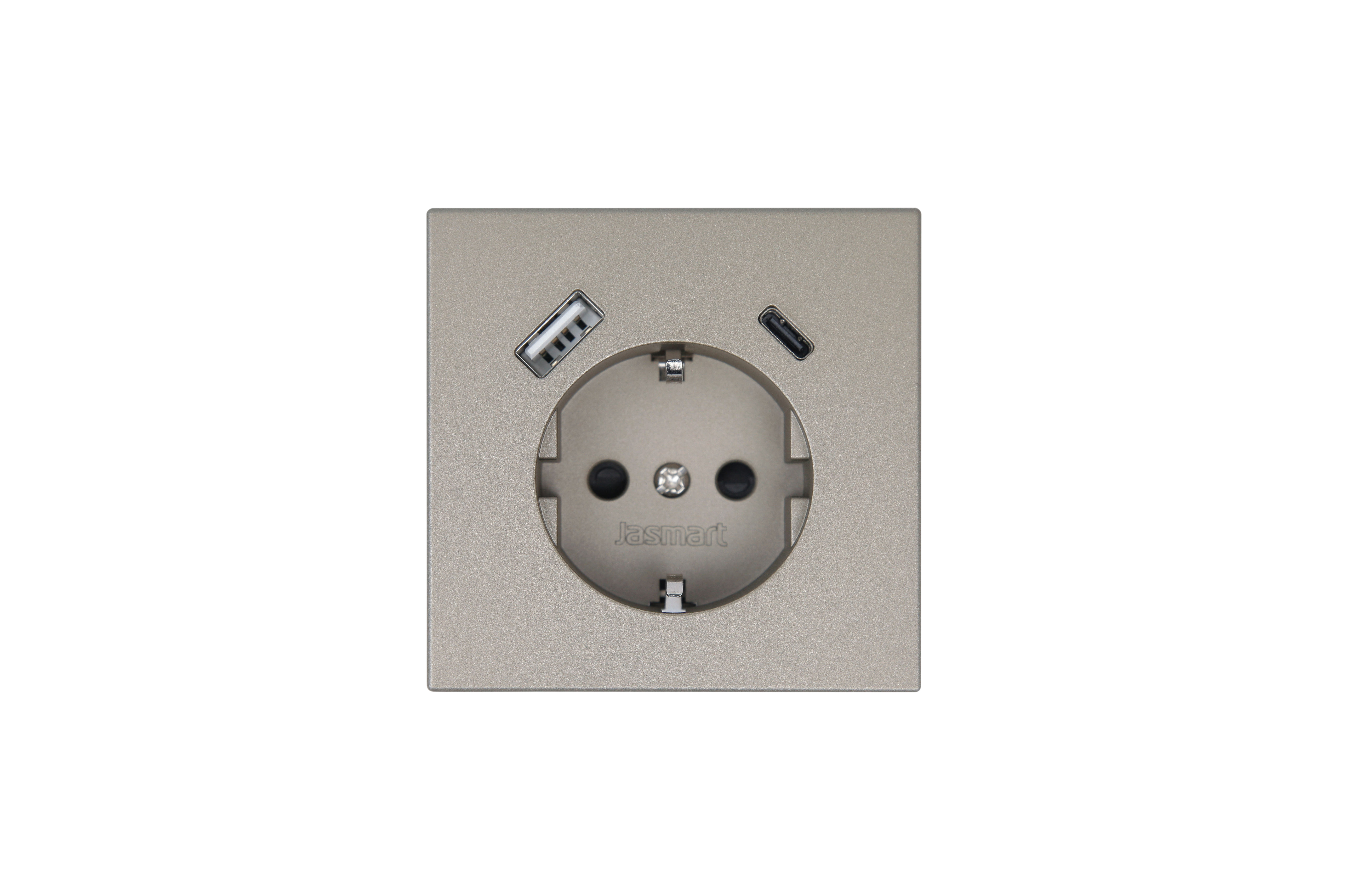 Jasmart FD Бронза Розетка с/з со шторками 16A c USB A+C 25W