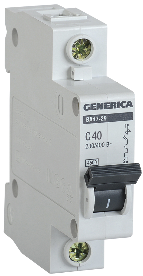 IEK GENERICA Автоматический выключатель ВА47-29 1Р 40А 4,5кА (С)