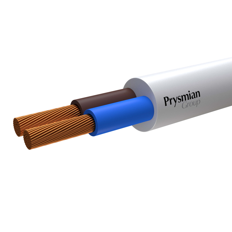 Кабель ПВС 2x1 мк (N) (Белый РЭК-Prysmian)