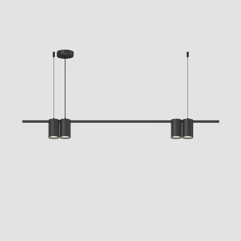 Denkirs DK4061-BK Подвесной светильник ORBIT, IP20, 4xGU10 LED до 15 Вт, черный матовый, алюминий
