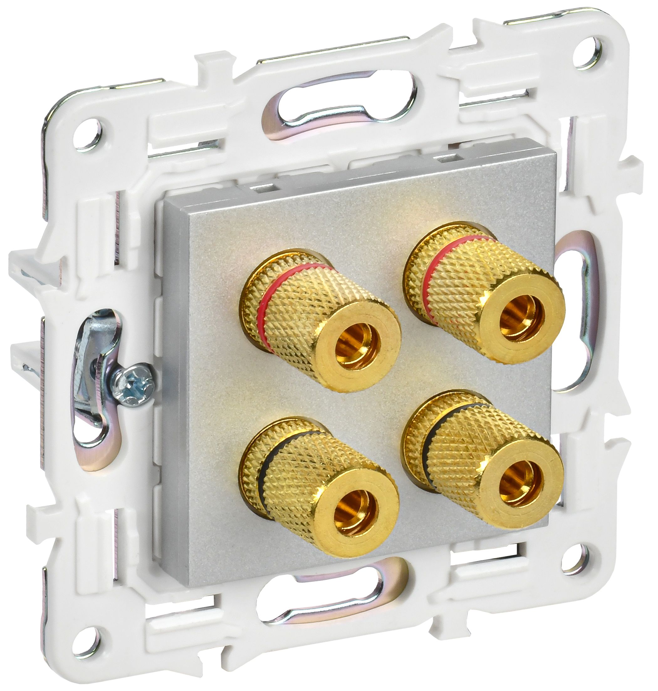 IEK SKANDY Серебряный Аудиорозетка 4-ая SK-A01S