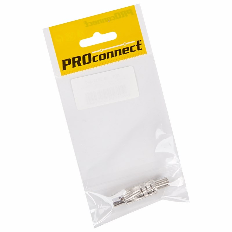 PROconnect Разъем антенный на кабель, (штекер-TV никель с пружиной), (1шт.) (пакет)