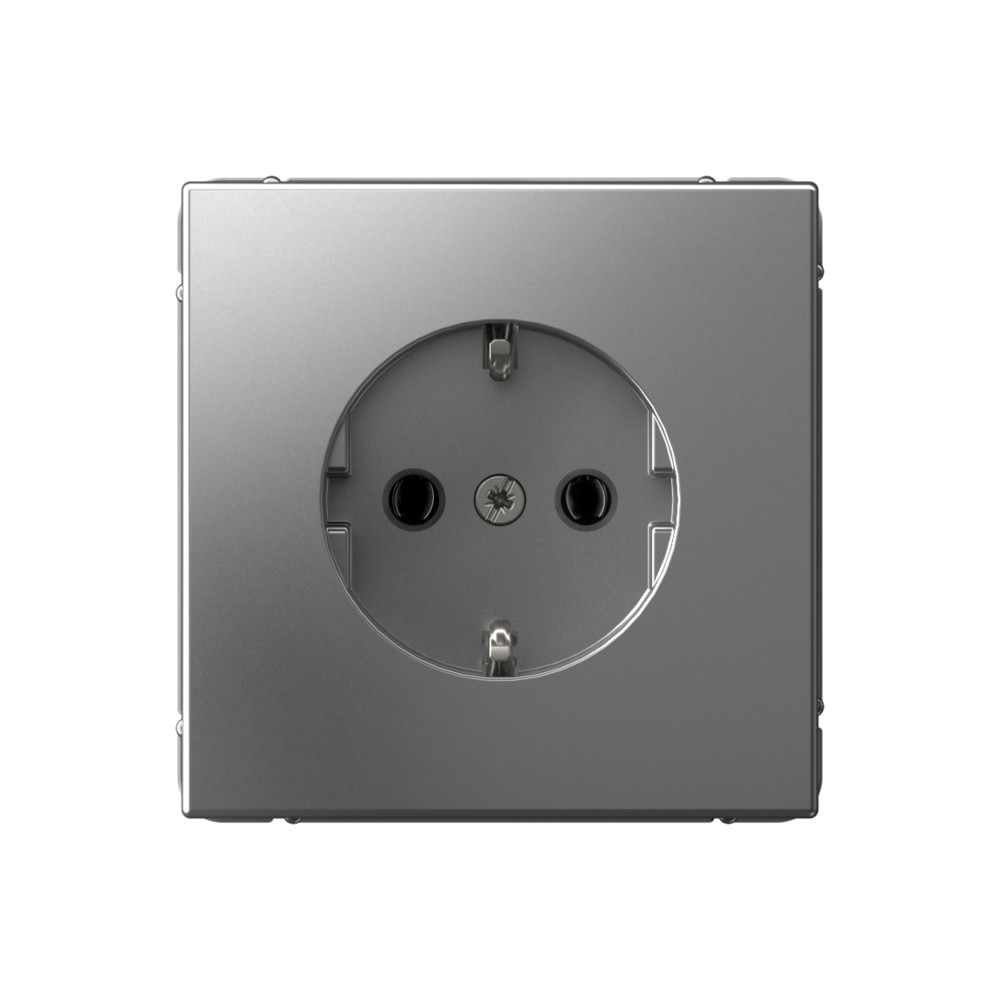 Systeme Electric ArtGallery Сталь Розетка с заземлением, 16А, механизм