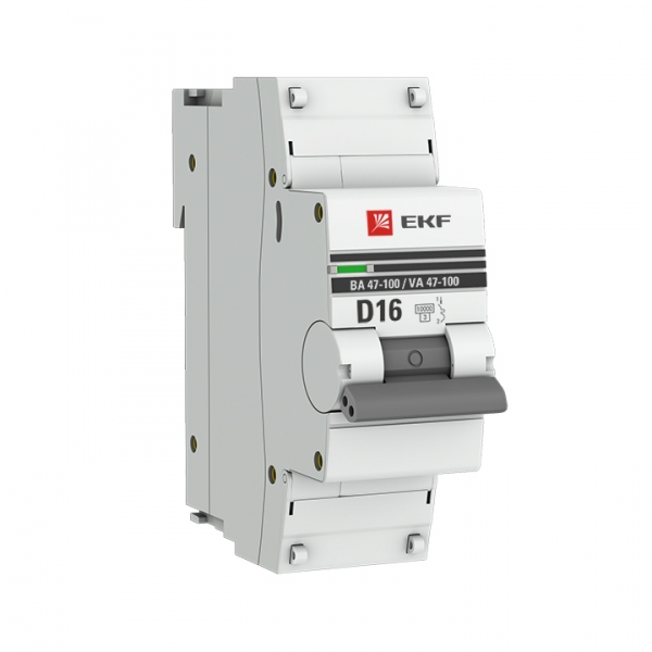 EKF PROxima ВА 47-100 Автоматический выключатель  (D) 1P 16А 10kA