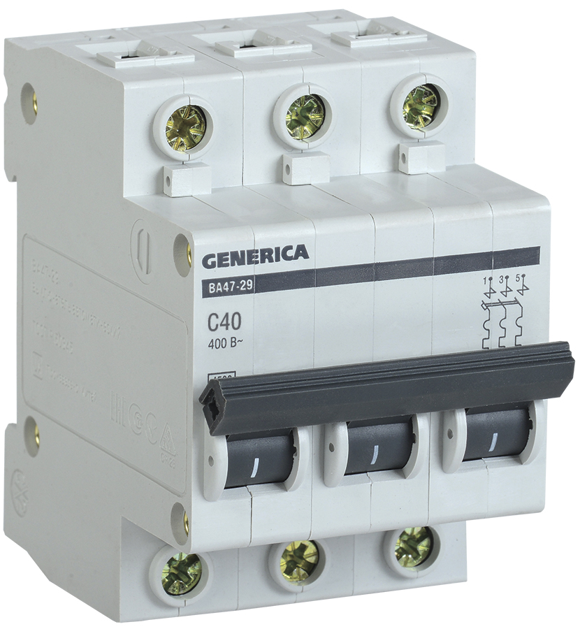 IEK GENERICA Автоматический выключатель ВА47-29 3Р 40А 4,5кА (С)