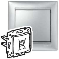 Legrand DIY Valena Алюм Розетка ТЛФ 1-ая