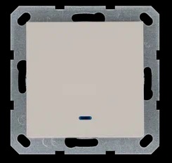 Jasmart G Тауп Выключатель 1-кл проходной с подсветкой 10A 250V~