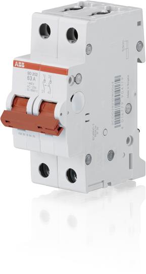 ABB SD202 Рубильник 2P 40A рычаг крас.
