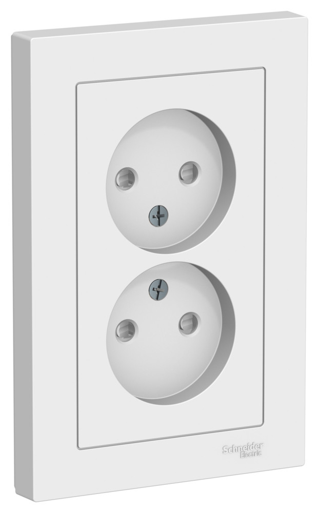 Systeme Electric AtlasDesign Лотос Розетка двойная б/з со шторками,16А, в сборе