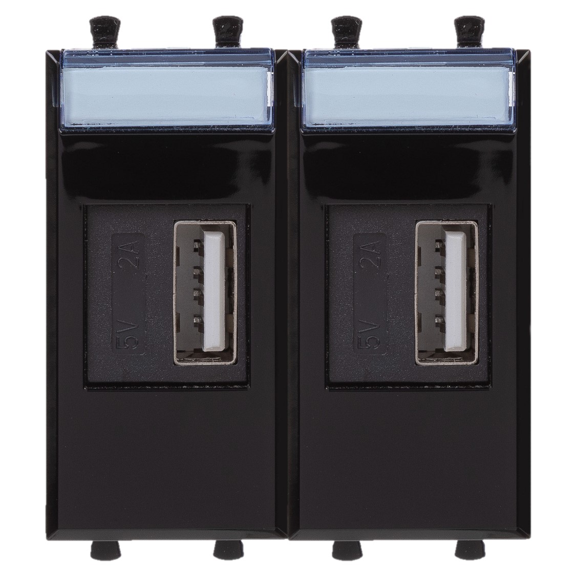 DKC Avanti Черный квадрат Зарядное устройство USB 2.1А 2 модуля