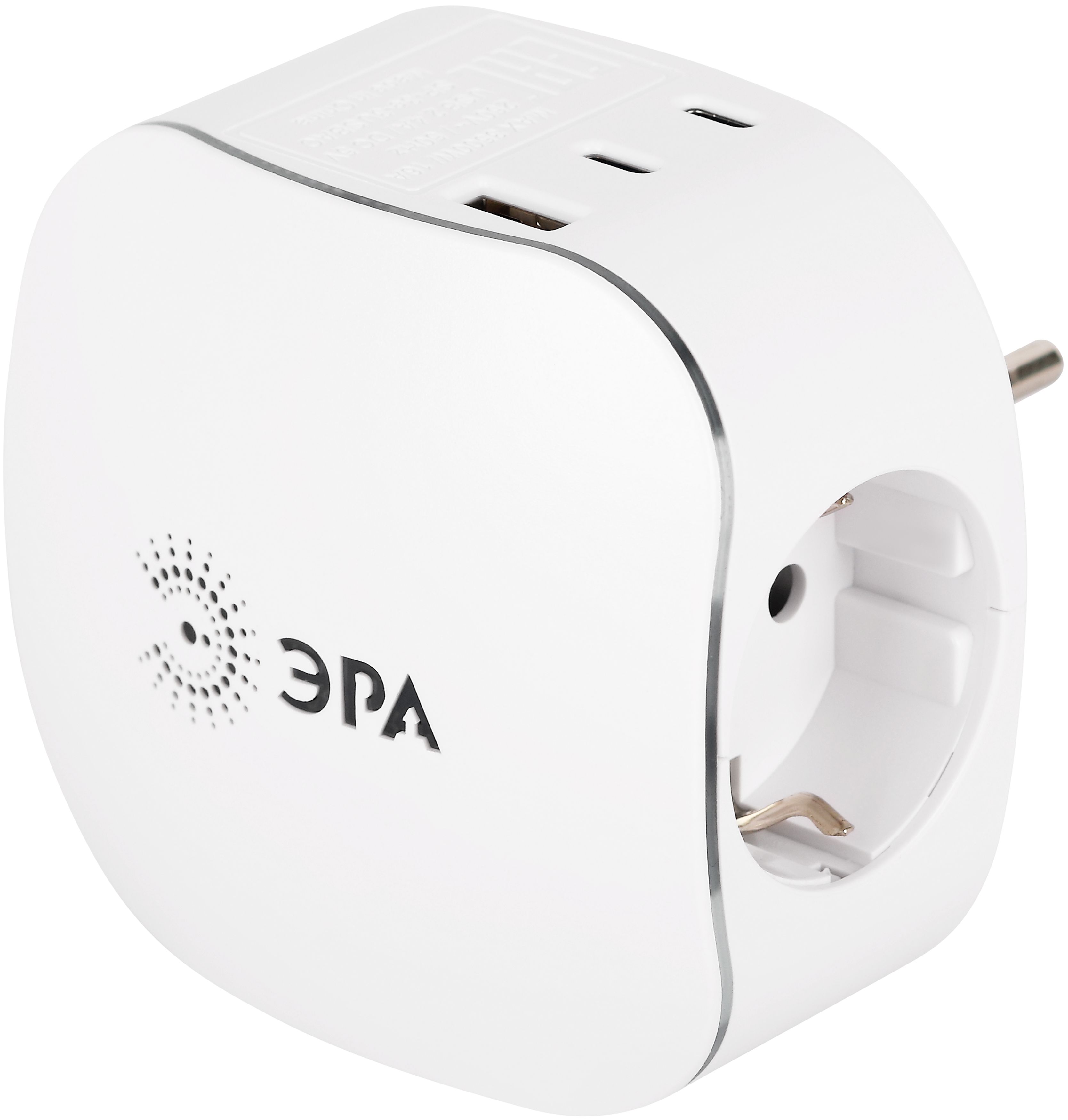 ЭРА SP-3e-3USBAC-W Разветвитель электрический на 3 розетки + 3 USB A+C с заземлением со шторками 16А белый