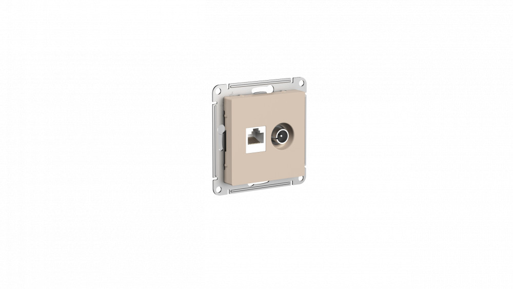 SE AtlasDesign Песочный Розетка двойная ТВ + компьютерная RJ45, кат. 5Е