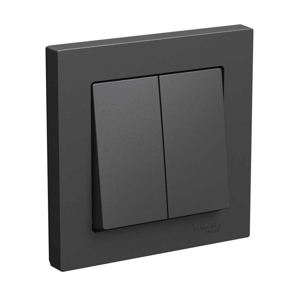 Systeme Electric AtlasDesign Базальт Выключатель 2-клавишный, сх.5, 10АХ, в сборе