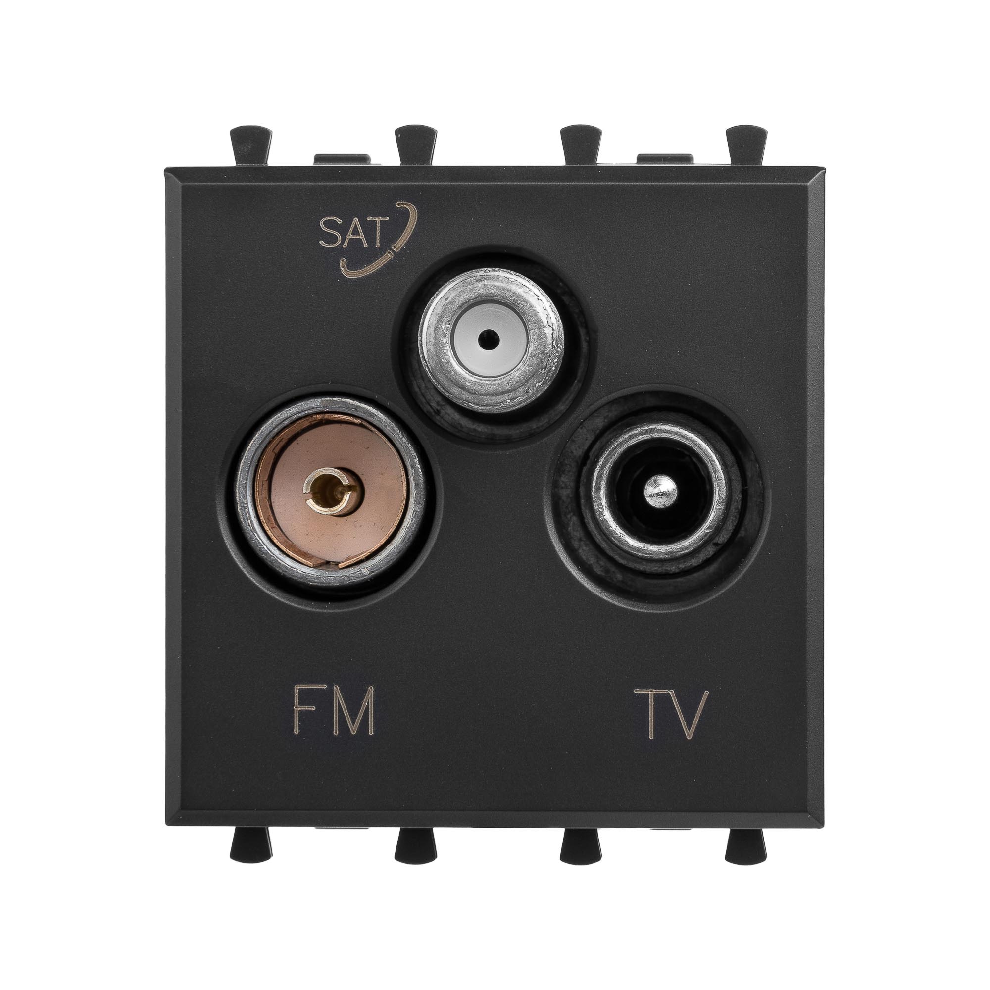DKC Avanti Черный матовый Розетка TV-FM-SAT 2 модуля