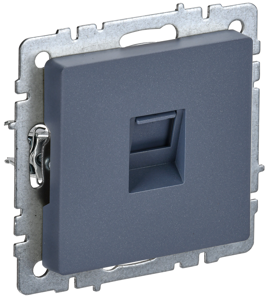 IEK BRITE Розетка компьютерная RJ45 кат.5E РК10-БрМ маренго