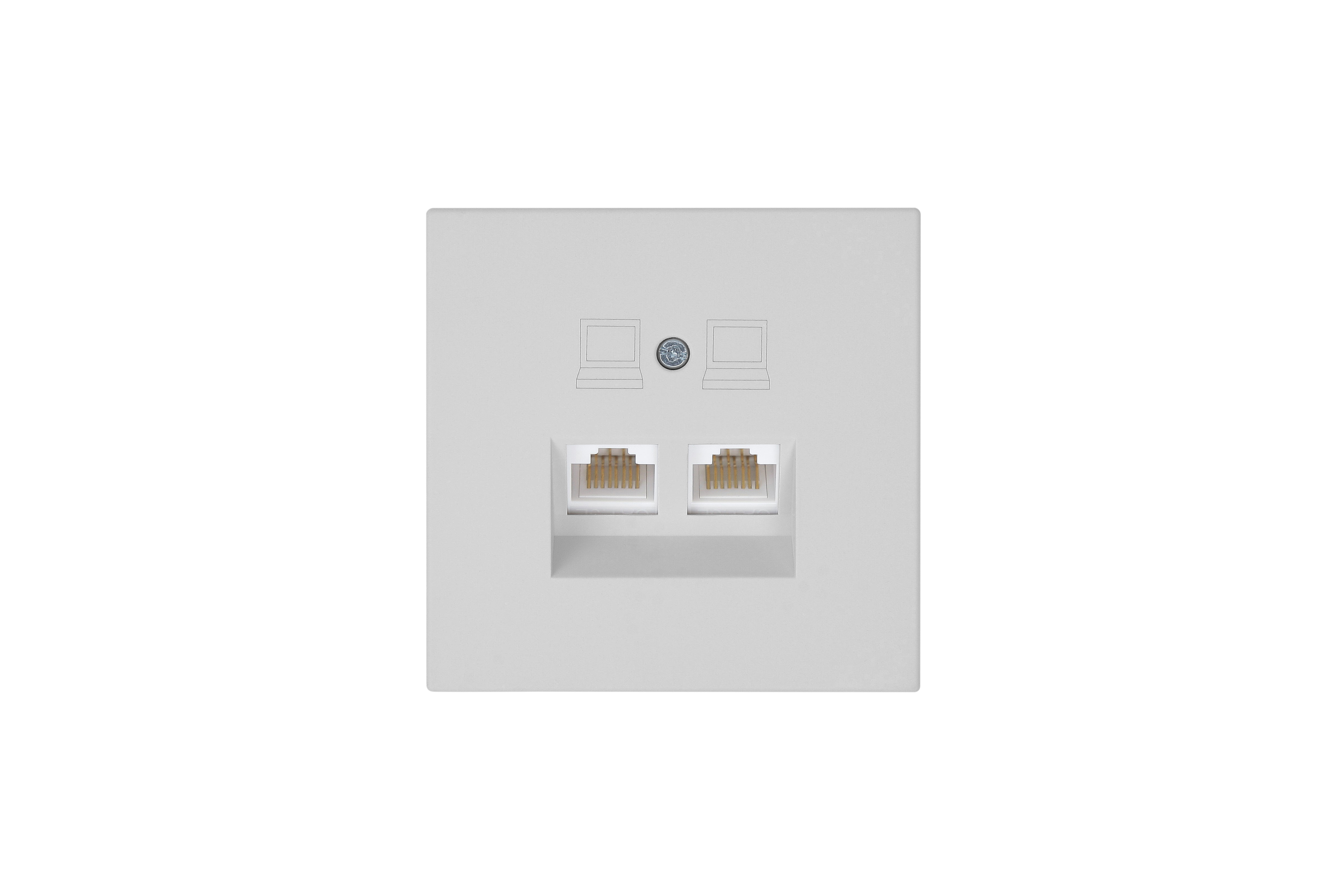 Jasmart FD Матовый тауп (soft touch) Розетка RJ45 2-ая, 6 категория
