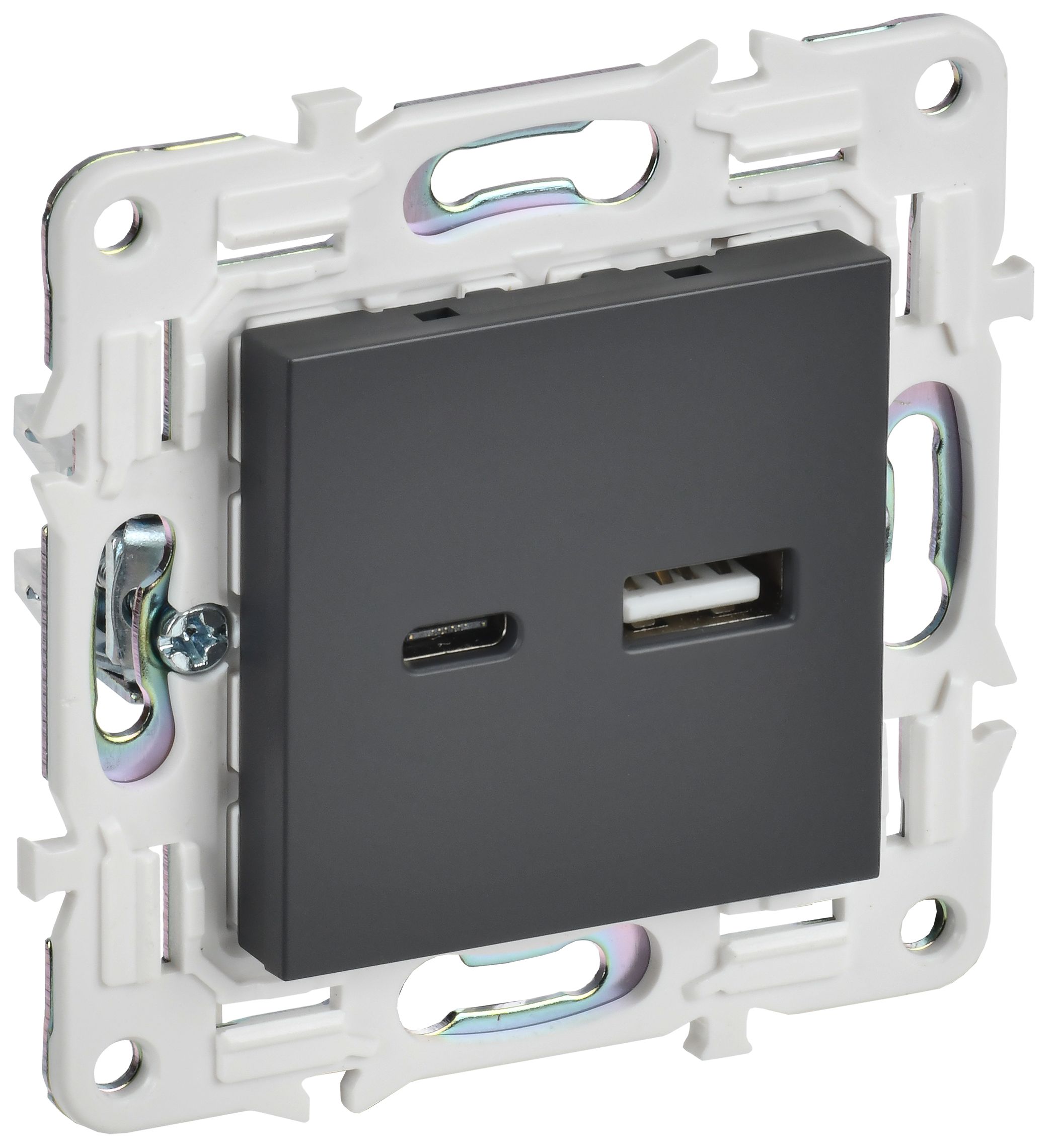 IEK SKANDY Титан Розетка USB A+C 18Вт SK-R13T
