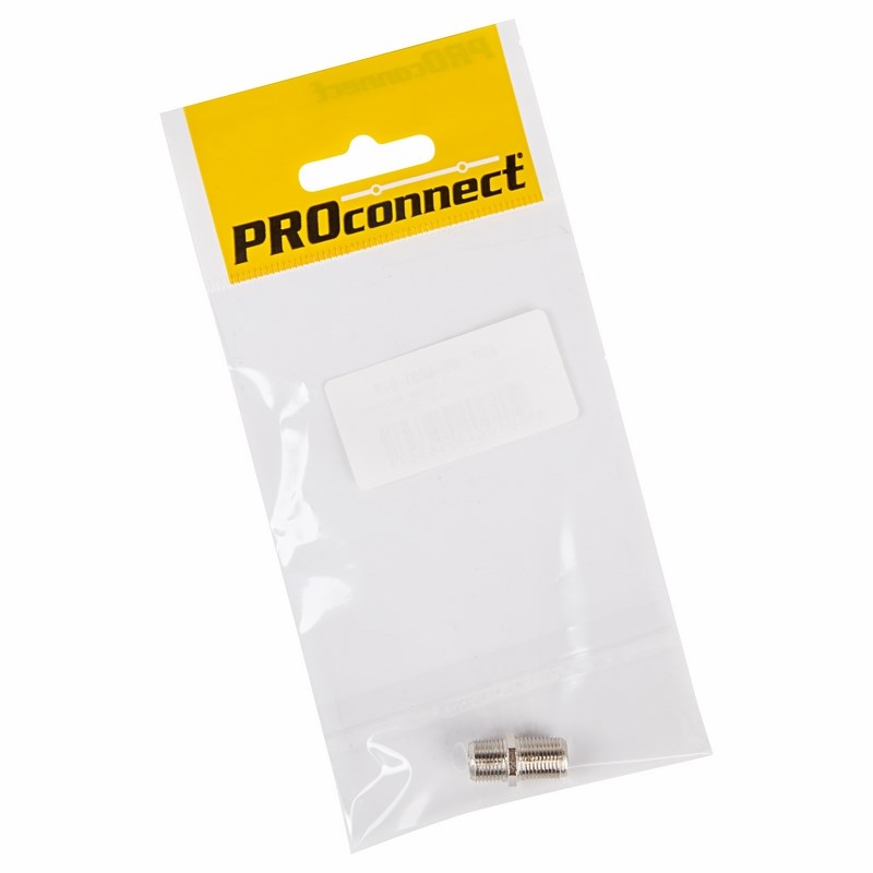 PROconnect Переходник антенный, (гнездо F - гнездо F), бочка, (1шт.) (пакет)
