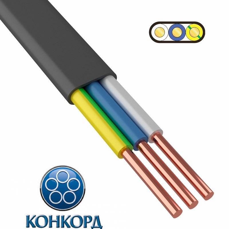 Кабель силовой ВВГ-Пнг(А)-LS 3x6мм² черный ГОСТ Конкорд
