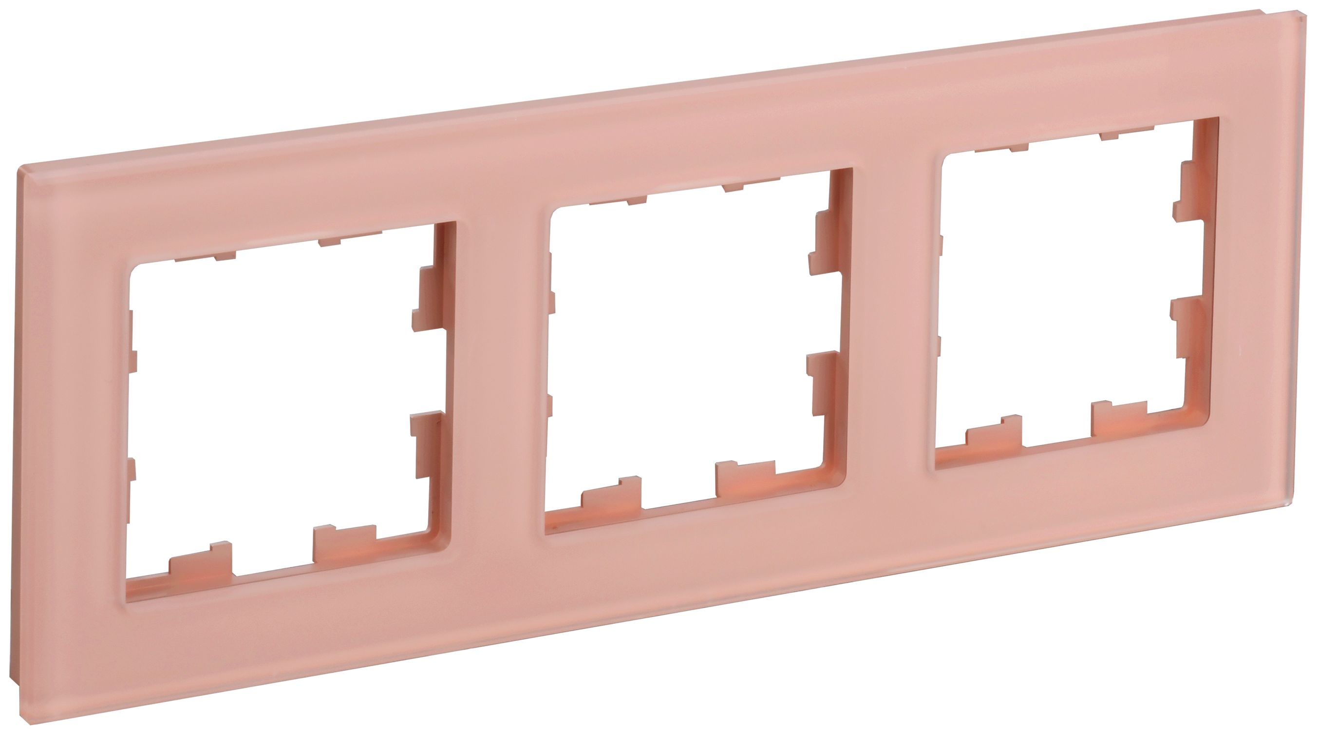 IEK BRITE DECOR Персик матовый стекло Рамка 3-мест. РУ-3-2-БрП