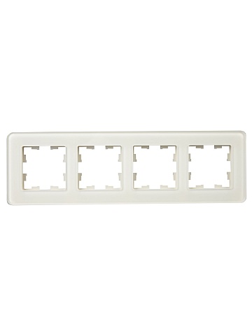 IEK BRITE DECOR Песчаный матовый стекло скругл.угол Рамка 4-м РУ-4-2-Бр RE