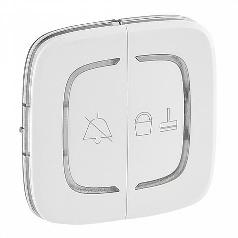Legrand Valena ALLURE Бел MyHome Накладка дв. для мех. BUS/SCS с символом "Не бесп" и "Убрать ном"
