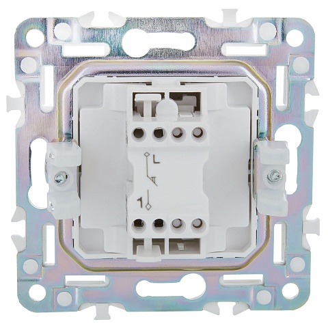 IEK SKANDY Серый Выключатель 1-клавишный кнопочный 10А SK-V14Gr