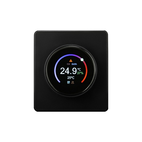 KRANZ ROUND Терморегулятор Wi-Fi с/у оникс, с 1-пост. рамкой